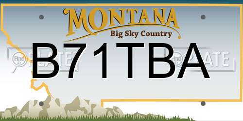 B71TBA Montana License Plate