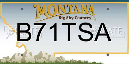 B71TSA Montana License Plate