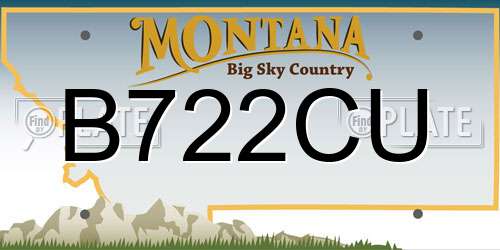 B722CU Montana License Plate