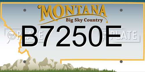 B7250E Montana License Plate