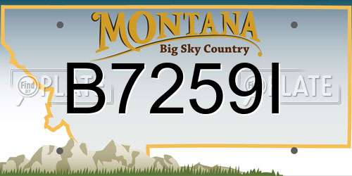 B7259I Montana License Plate