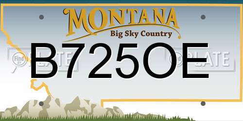 B725OE Montana License Plate