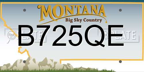 B725QE Montana License Plate