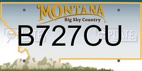 B727CU Montana License Plate