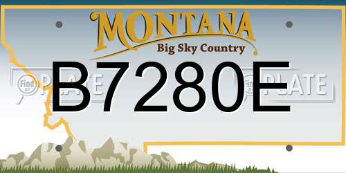 B7280E Montana License Plate