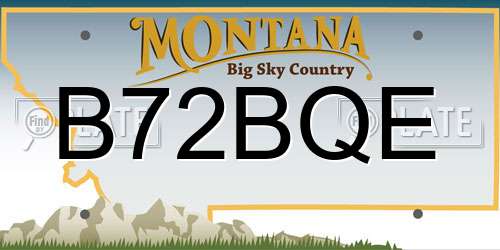 B72BQE Montana License Plate