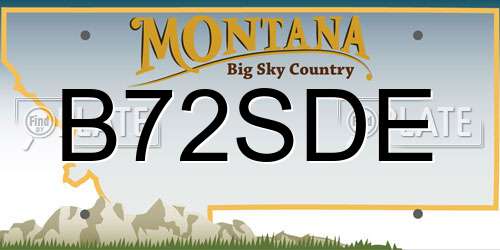 B72SDE Montana License Plate