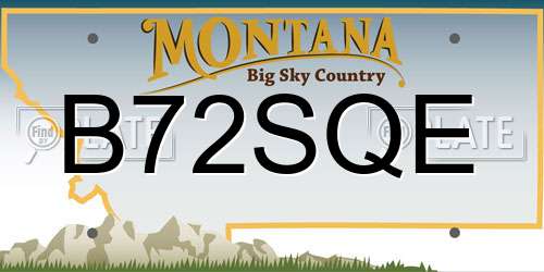 B72SQE Montana License Plate