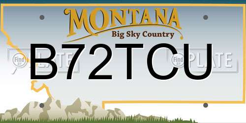 B72TCU Montana License Plate