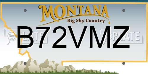 B72VMZ Montana License Plate