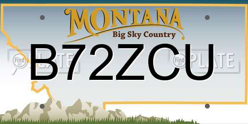 B72ZCU Montana License Plate