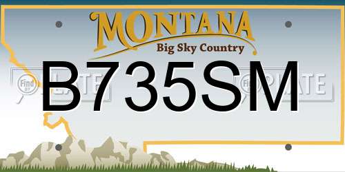 B735SM Montana License Plate