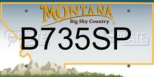 B735SP Montana License Plate