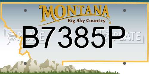 B7385P Montana License Plate