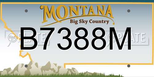 B7388M Montana License Plate