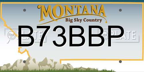 B73BBP Montana License Plate