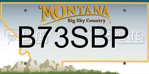 B73SBP Montana License Plate