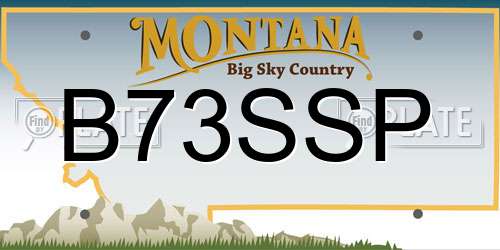 B73SSP Montana License Plate
