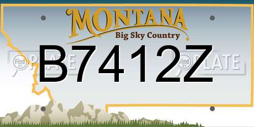 B7412Z Montana License Plate