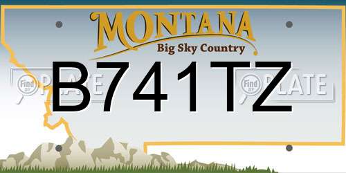 B741TZ Montana License Plate
