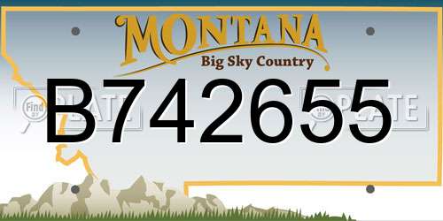 B742655 Montana License Plate