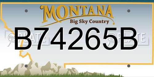 B74265B Montana License Plate
