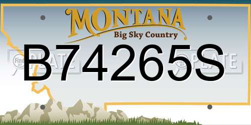 B74265S Montana License Plate