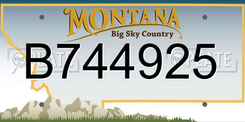 B744925 Montana License Plate