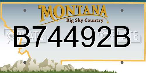 B74492B Montana License Plate