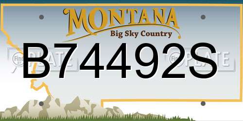 B74492S Montana License Plate