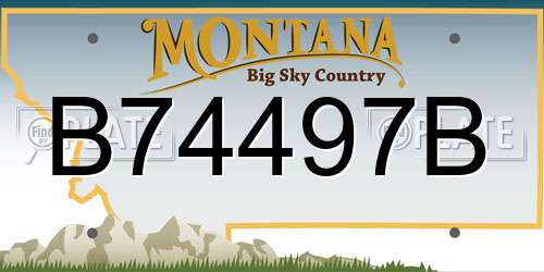 B74497B Montana License Plate