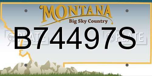 B74497S Montana License Plate