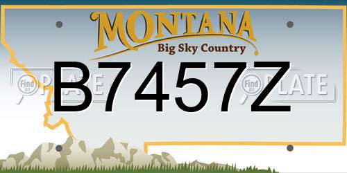 B7457Z Montana License Plate