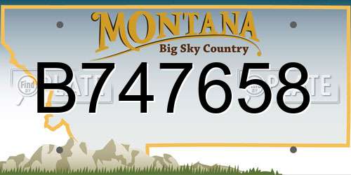 B747658 Montana License Plate