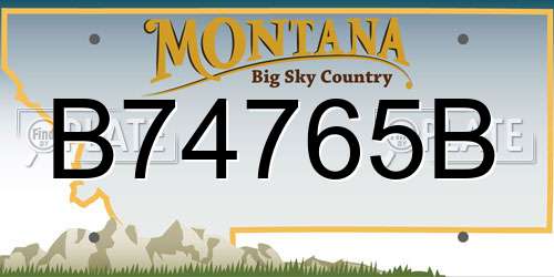 B74765B Montana License Plate
