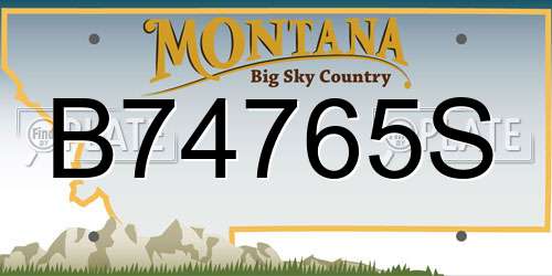 B74765S Montana License Plate