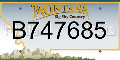 B747685 Montana License Plate