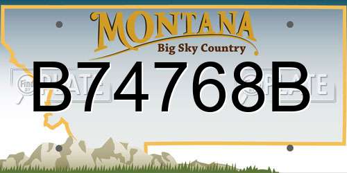 B74768B Montana License Plate