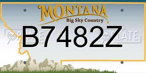 B7482Z Montana License Plate