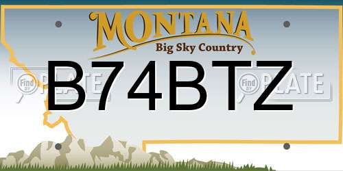 B74BTZ Montana License Plate