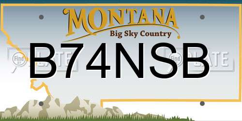 B74NSB Montana License Plate