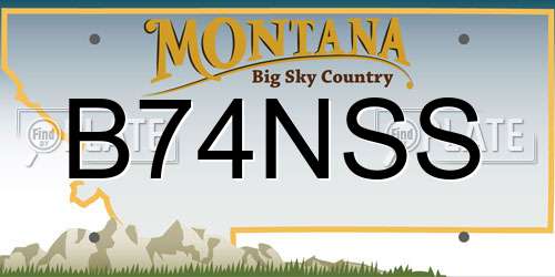 B74NSS Montana License Plate