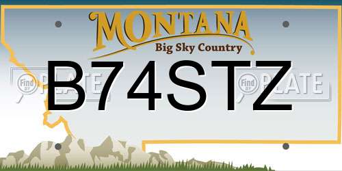 B74STZ Montana License Plate