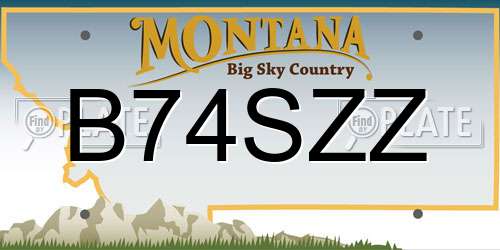 B74SZZ Montana License Plate