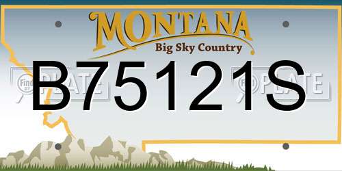 B75121S Montana License Plate