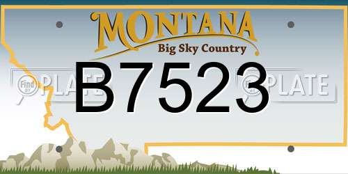 B7523 Montana License Plate