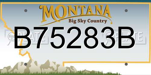 B75283B Montana License Plate