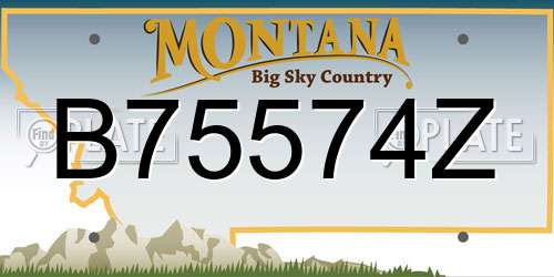 B75574Z Montana License Plate