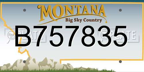 B757835 Montana License Plate
