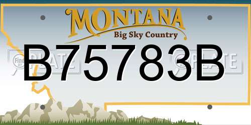 B75783B Montana License Plate